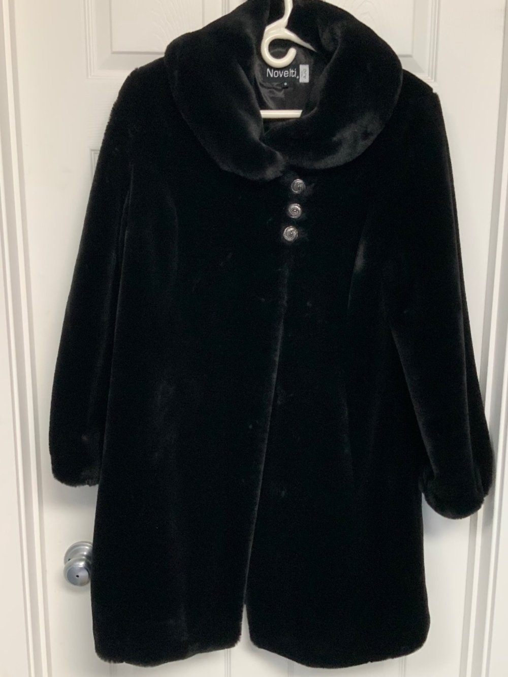Vintage Black Faux Fur Coat